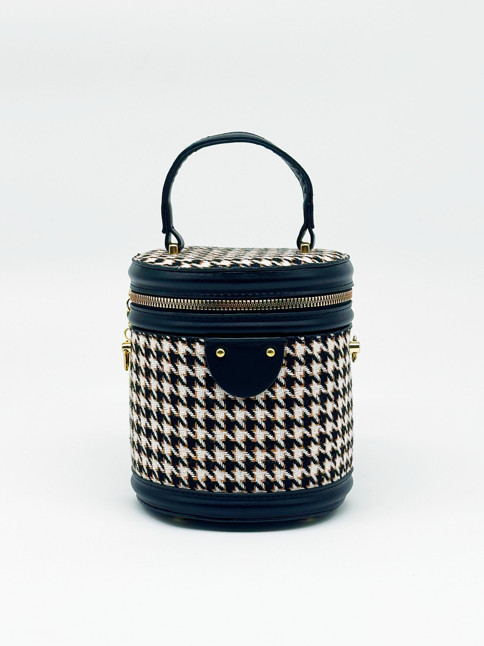 Houndstooth Bucket Bag