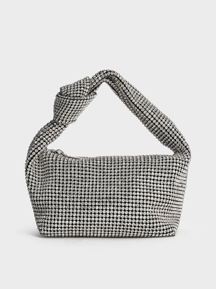 Silver Crystal Rhinestone Bag